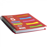 Тетрадь 120л., А5, клетка, Alingar, гребень, пластиковая обложка с инф. окнами, цветные пластиковые разделители, ассорти 4 цвета