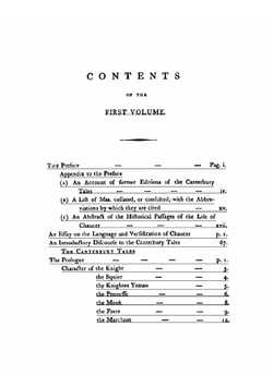 The Canterbury Tales of Chaucer. To which are Added an Essay on His Language and Versification, and an Introductory Discourse Together with Notes and a Glossary. Volume 1 | T. Tyrwhitt; G. Chaucer