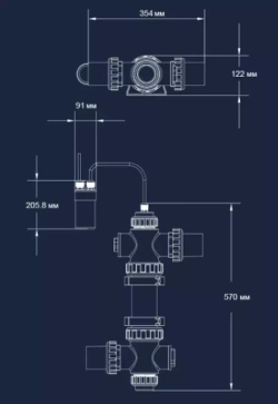 Уф установка для бассейнов до 15 м³ - 230В, 16Вт, 50/63мм, AISI-316L - Nano Tech UV16 Standard - AquaViva