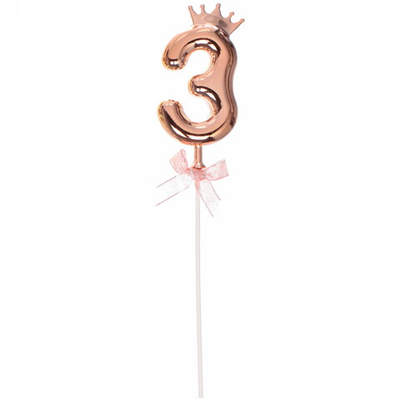 Топпер Цифра Королевский вечер «3» 22 см , микс