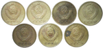 Набор монет СССР 2 копейки (7 монет) 1961-1969 без повторов (VF)