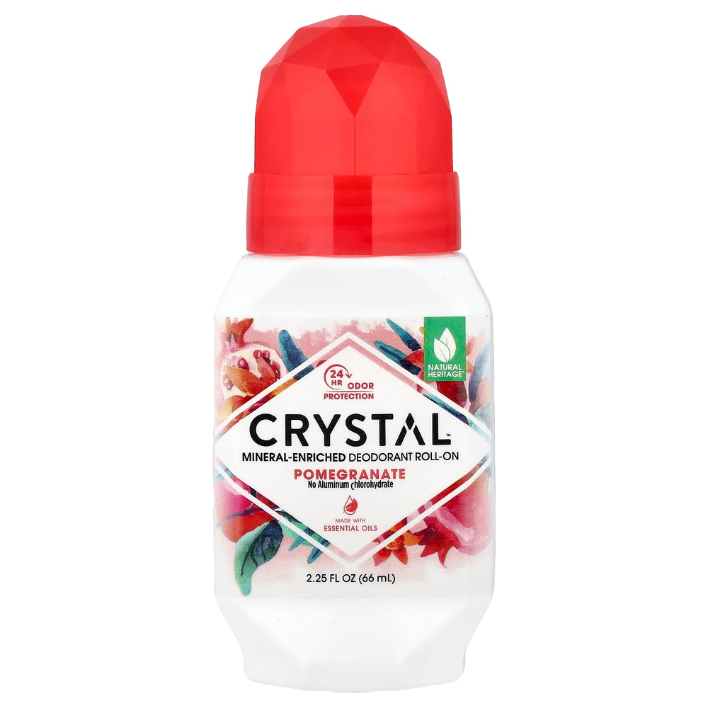 CRYSTAL, обогащённый минералами дезодорант с шариковым аппликатором, гранат, 66 мл (2,25 жидк. унции)