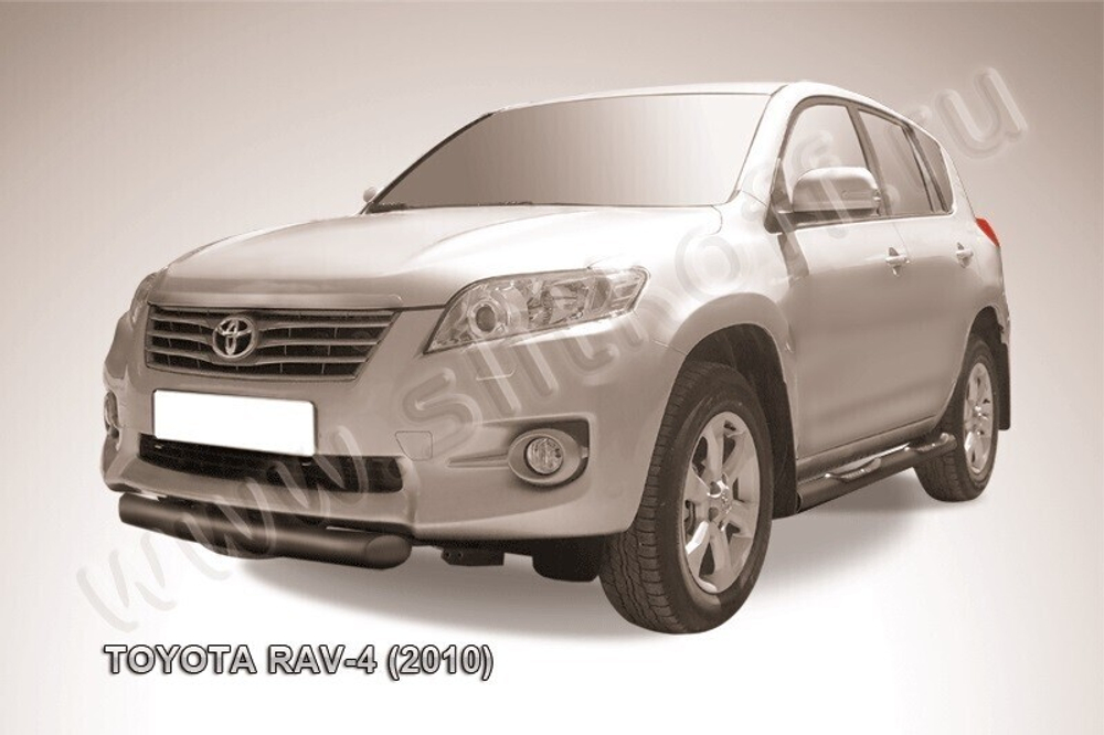 Защита переднего бампера Toyota Rav-4 (2010-2016) d76 короткая серебристая