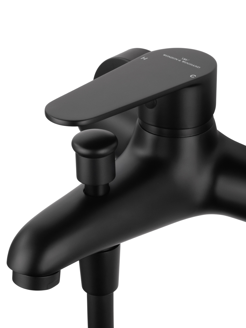 Смеситель для ванны с душевым гарнитуром WONZON & WOGHAND ALFA, Черный матовый (WW-AE3205-MB)