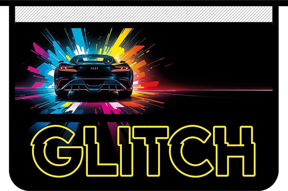 Папка д/труда А4 молния сверху, пластик 325/230/100 "Glitch 2025" (Пчелка)