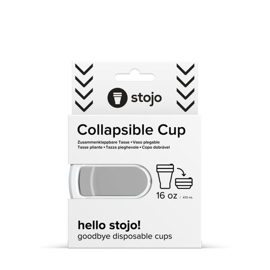 Стакан складной силиконовый Stojo Biggie Dove, 16 oz / 470 мл