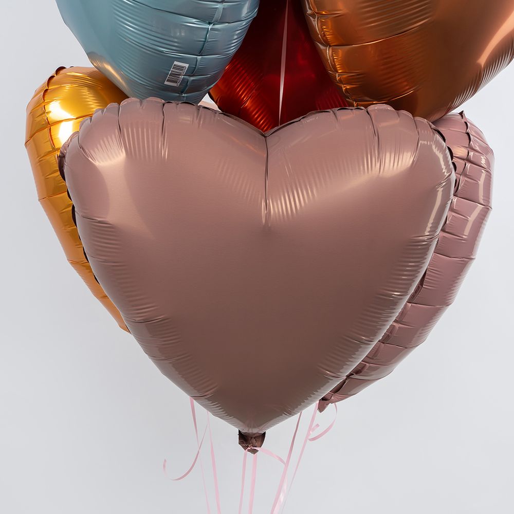 Шар (19''/48 см) Сердце, Мокко, 1 шт.
