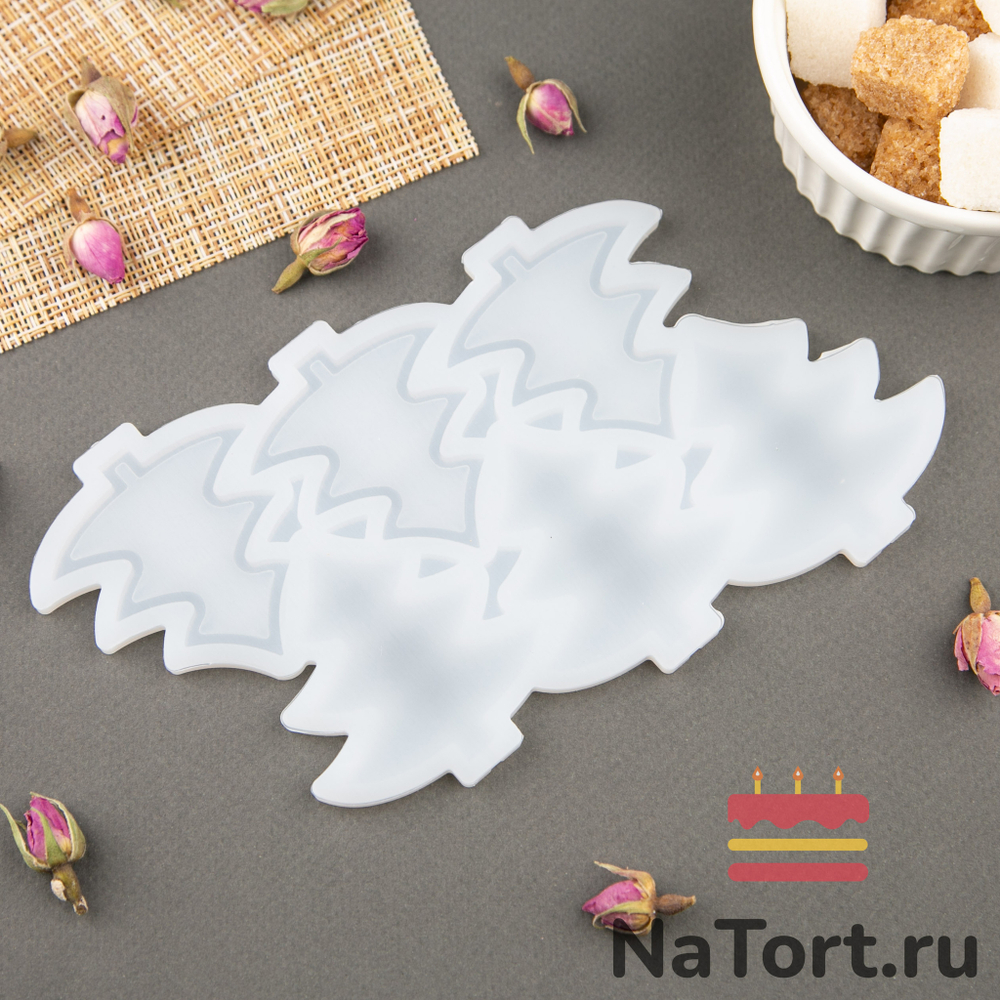 Силиконовая форма для леденцов «Елочки  погремушки 3 в 1»