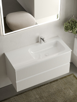 Тумба с раковиной Sancos Snob R 100 см SNR100RW правая, bianco