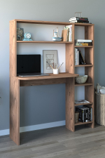 Стол рабочий с полками для книг 120х140 - сосна