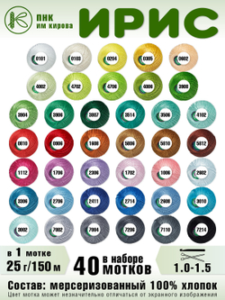 Набор ниток для вязания и рукоделия Ирис ПНК Киров