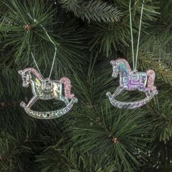 GAEM Набор из 2шт Украшение новогоднее "Лошадка", L5,5 W0,5 H4,5 см