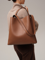 Кожаная сумка шоппер DBR 30948 темный орех