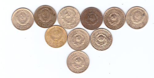 Набор 1 копейка 1926,27,29,33,34,36,38,39,49,54 (10 шт)