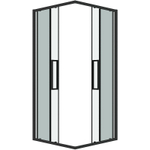 Душевой уголок Grossman Cosmo 100х100 300.K33.02.1010.21.00 профиль Черный матовый стекло прозрачное