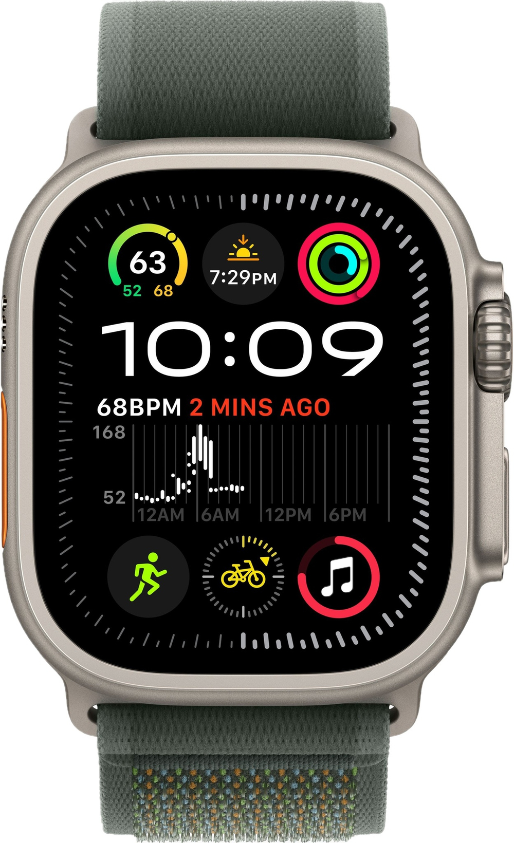 Apple Watch Ultra 2 49mm Trail Loop Green / Titanium Case