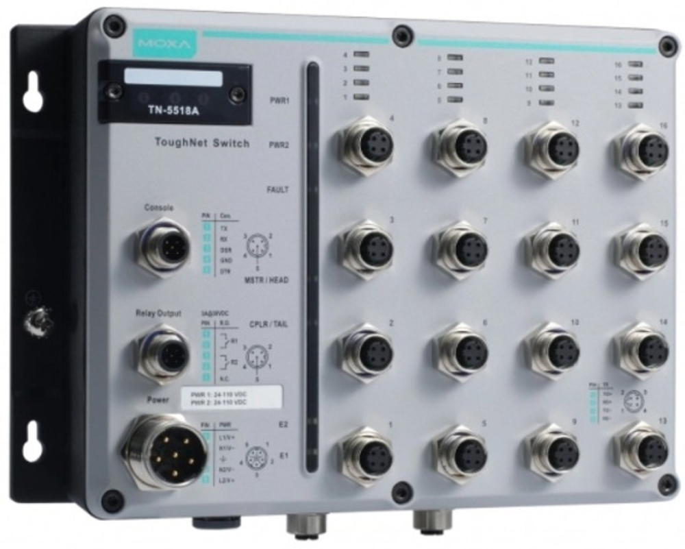 Коммутатор управляемый MOXA TN-5518A-8PoE-2GTXBP-WV-T