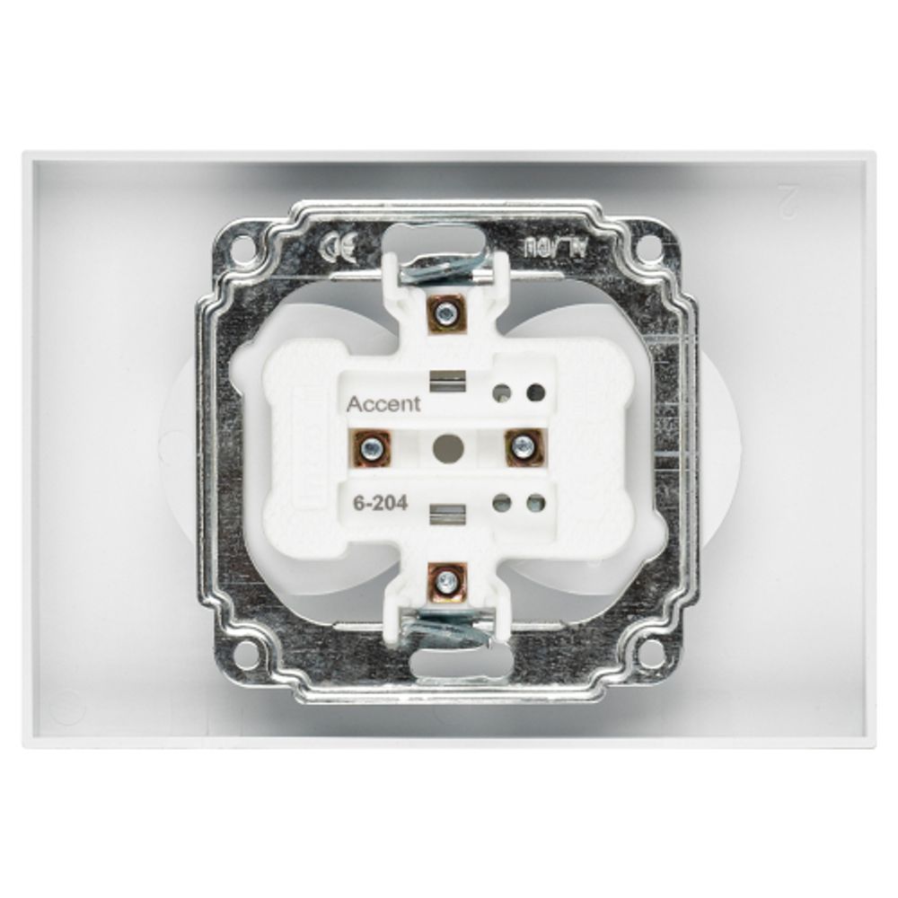 Розетка Intro Accent 6-204-01 двойная 2х2P 16А-250В IP20 СУ AL/CU белый