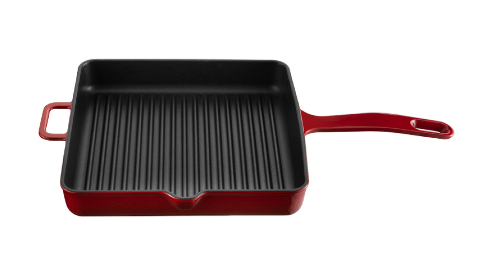 Сковорода-гриль 25х25см Voeux L'amour красная