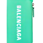 Balenciaga Cash Cow Leather Card Holder Unisex Green