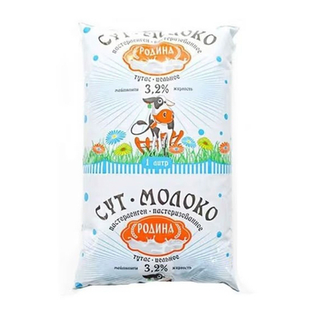 Молоко Родина 3,2% 1л тфа