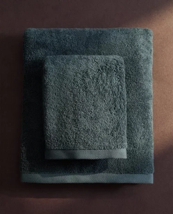 ZARA HOME ОДНОТОННОЕ ПОЛОТЕНЦЕ, МАСЛЯНИСТО-ГОЛУБОЙ