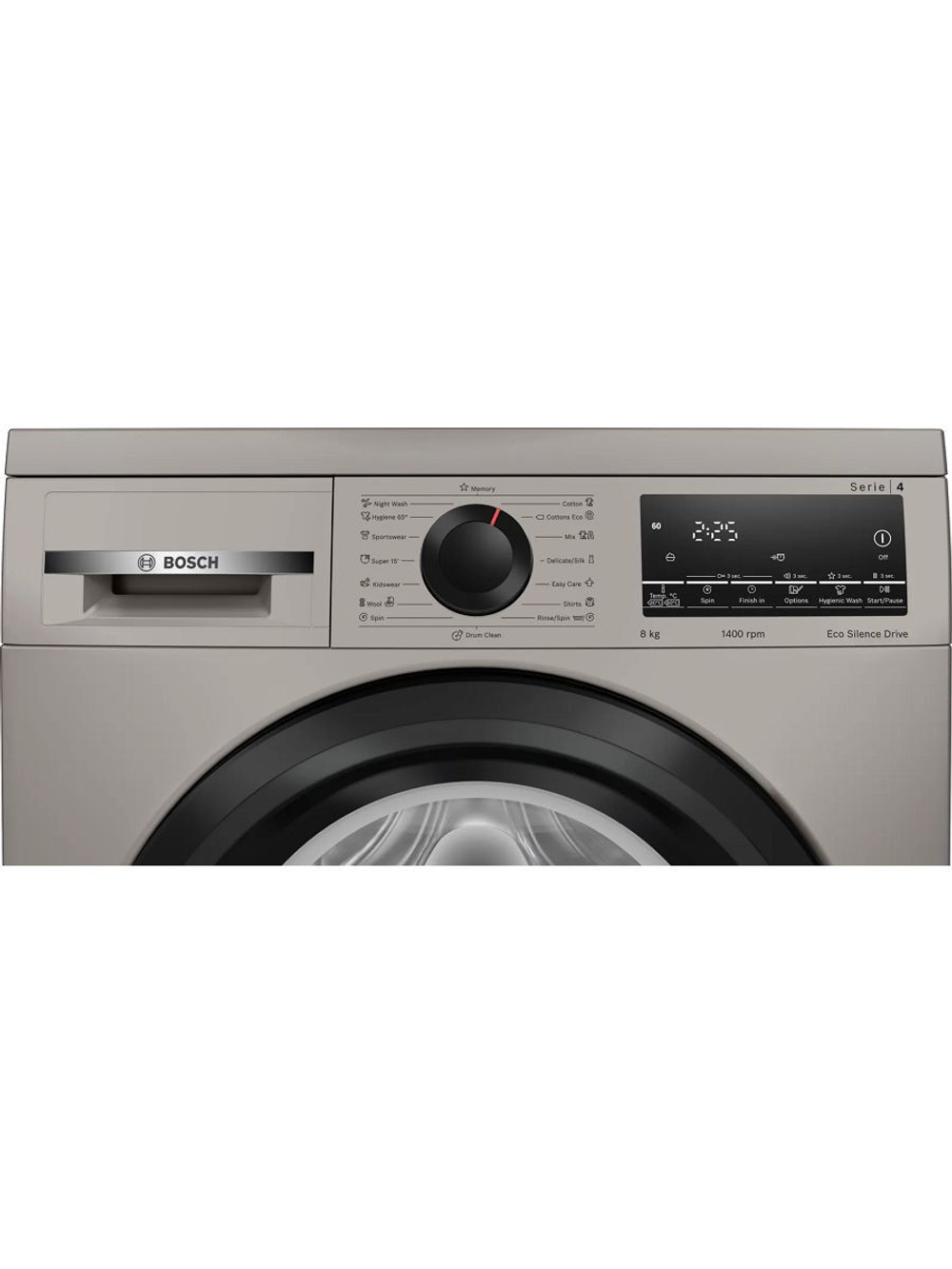 Стиральная машина Bosch WLS2846SME, 1400 оборотов, 8 кг, 15 программ, серебристая