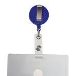 Держатель-рулетка для бейджей, 70 см, петелька, клип, синий, в блистере, BRAUBERG, 235727