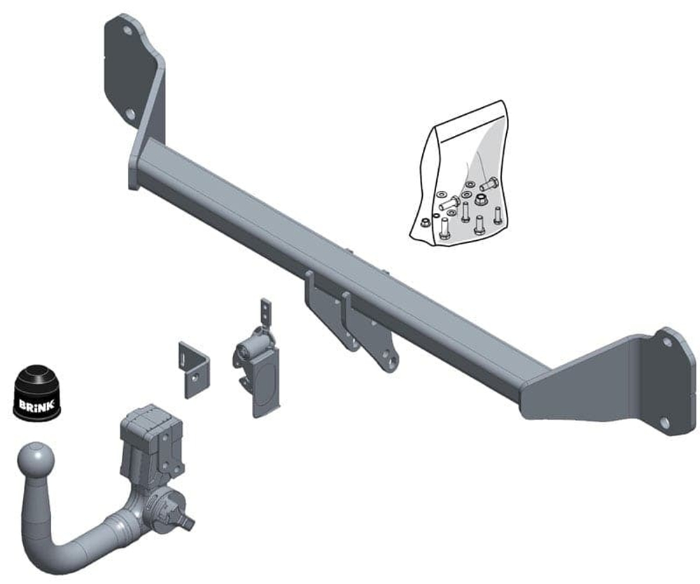 Фаркоп Brink (Thule) 614100 для BMW X1 (F48) / 2ER (F45/46) 15-(паспорт и сертификат в комплекте)(без электрики)