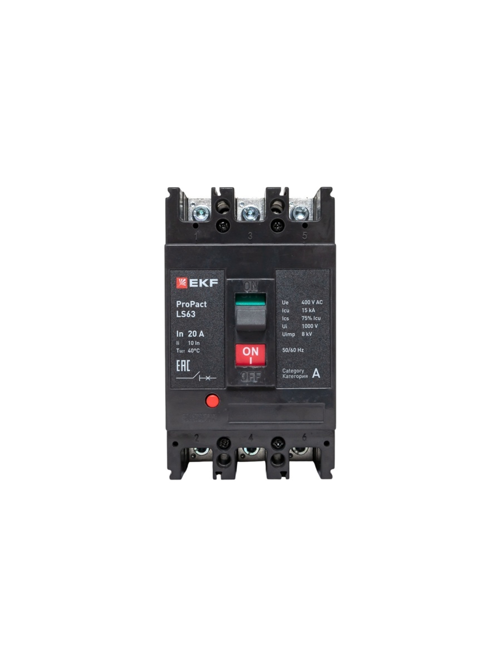 Выключатель автоматический 3п 20А 15кА LS63 ProPact EKF mccb-63-15-3-20-ls