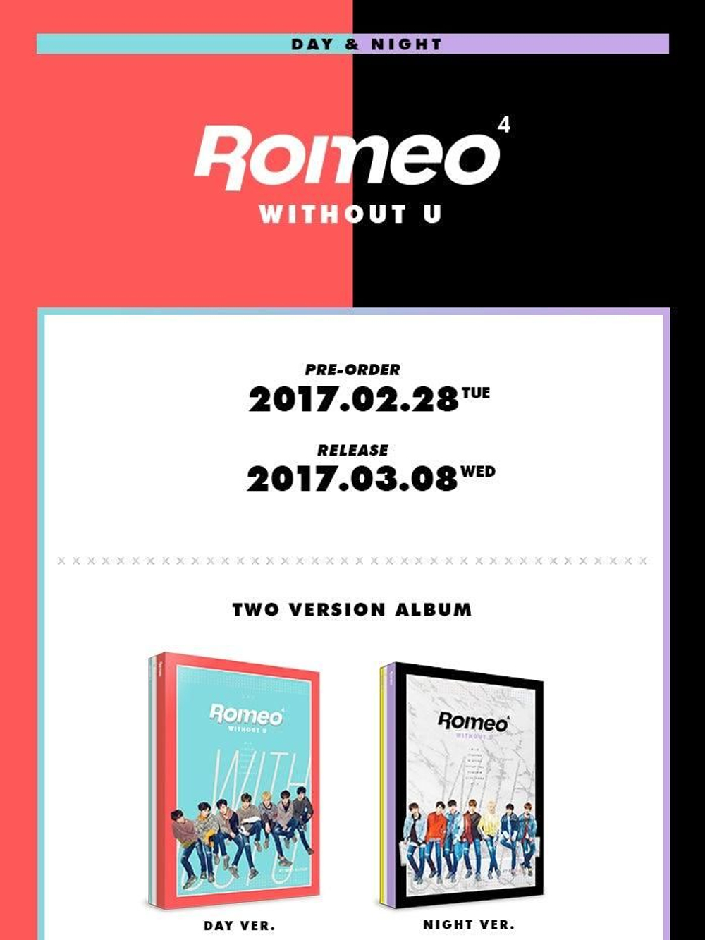 Альбом ROMEO - WITHOUT U 4th Mini Album NIGHT Version