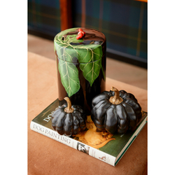 Шкатулка деревянная G&C 24x14см круглая черная с зеленым