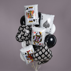 Шар (22''/56 см) Фигура, Покер, Карта Туз Пик, 1 шт. в уп.