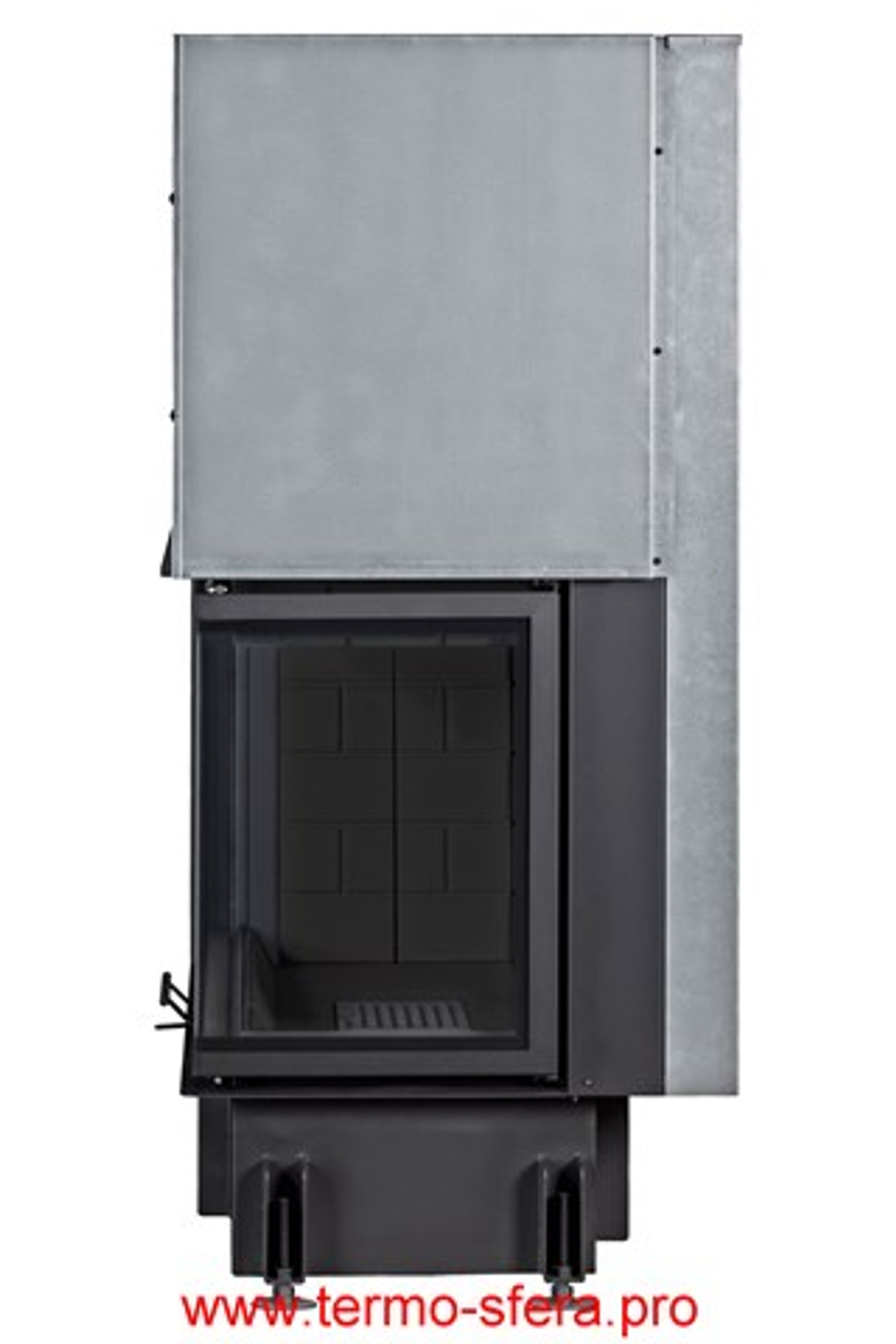 Каминная топка Экокамин ДЕЛЬТА 1000 RB два стекла принтинг правая черный шамот