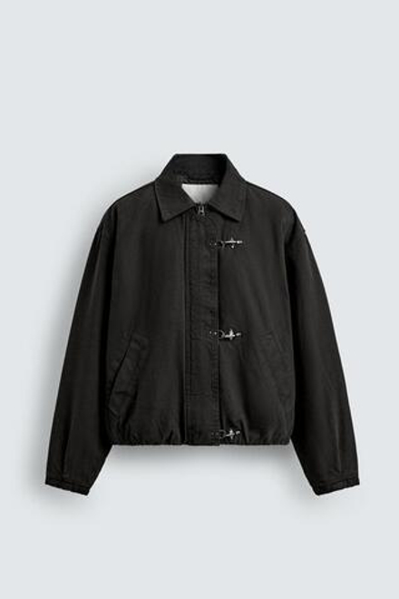 ZARA УКОРОЧЕННАЯ КУРТКА, СЕРЫЙ