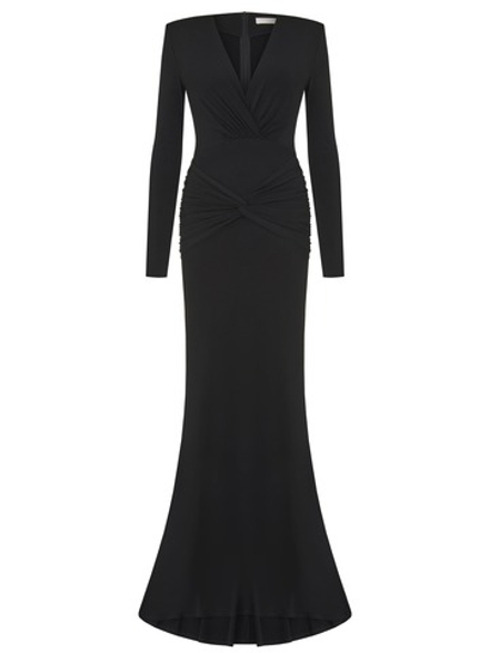 Платье макси со сборкой "Manila", черный