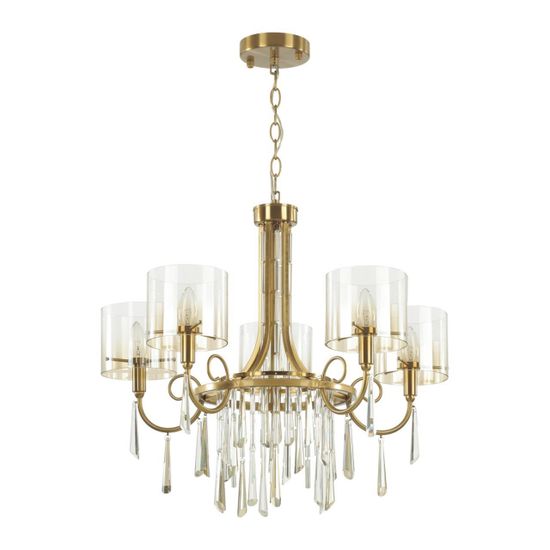 4886/5 HALL ODL_EX23 183 бронзовый/янтарн./металл/стекло Люстра E14 5*40W NICOLE