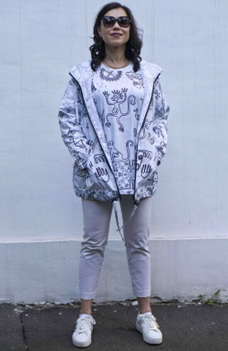 Футболка "Петроглиф", с изображением наскальных рисунков древних людей