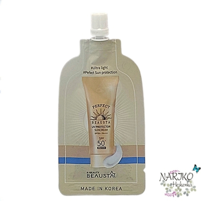 Крем для лица увлажняющий солнцезащитный Beausta Perfect UV Protector Sun Cream SPF50+, 15 мл.