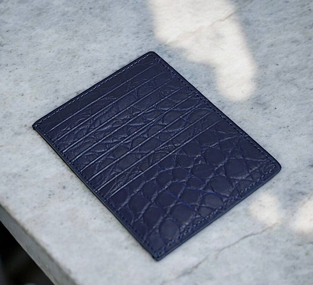 Картхолдер Bottega Veneta из кожи крокодила