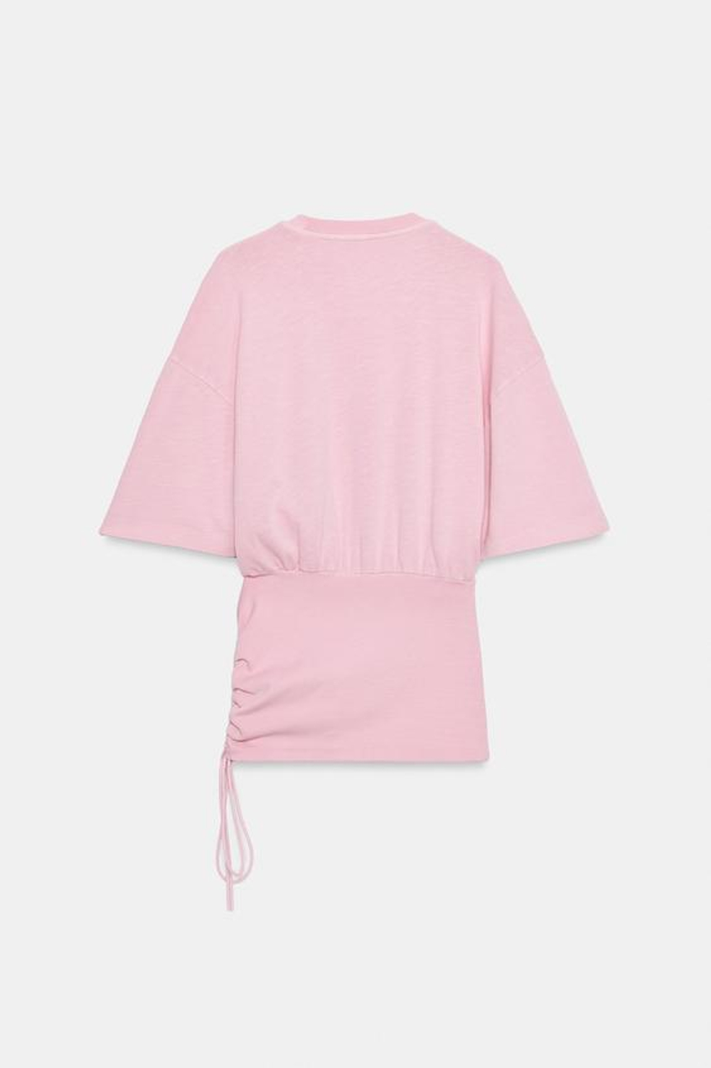 ZARA ТОП ИЗ ФЛАМЕ С ПОЯСОМ, РОЗОВЫЙ