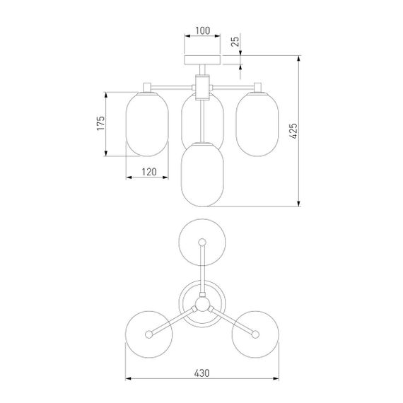 Потолочная люстра Eurosvet Loona 60161/4 латунь