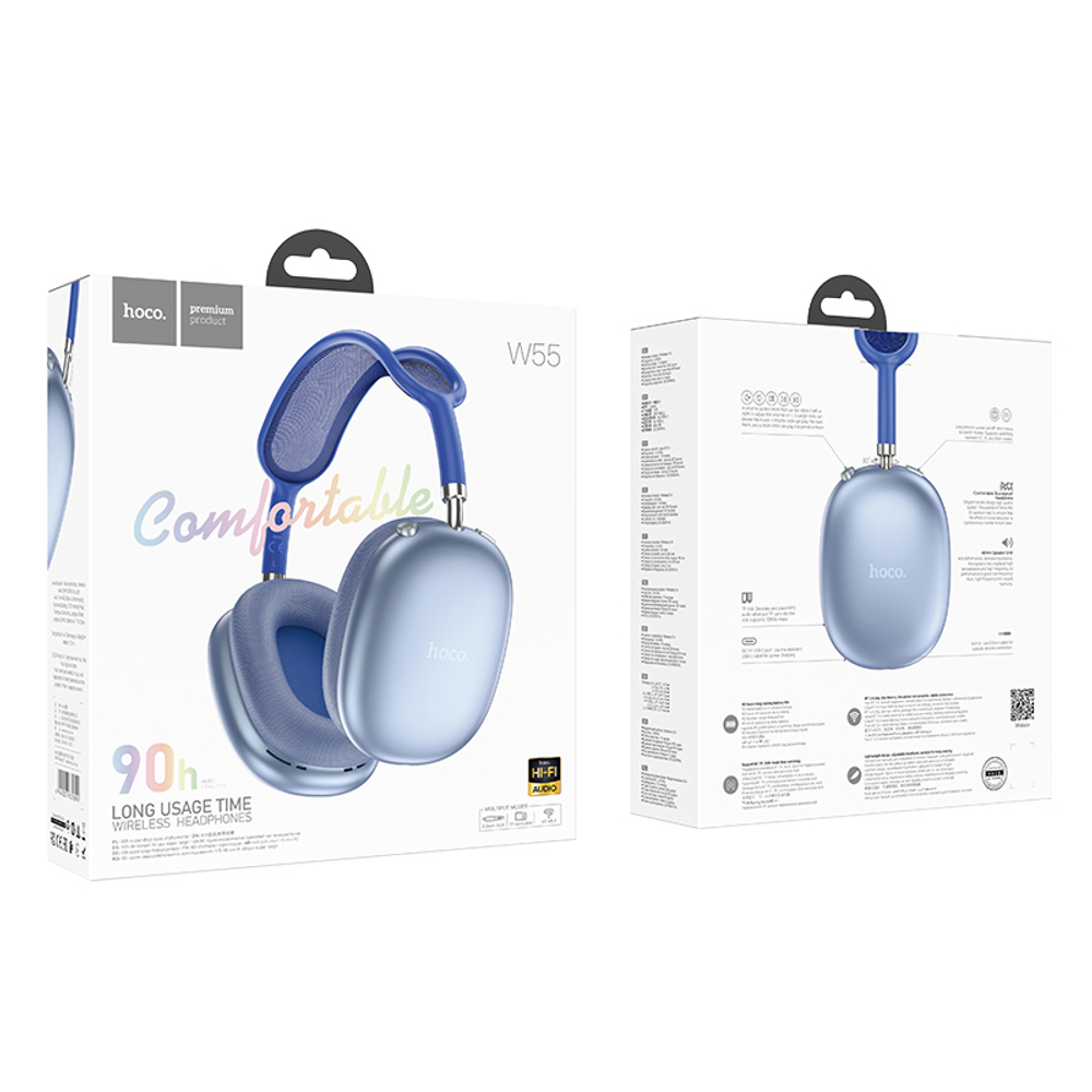 Полноразмерные Bluetooth наушники HOCO W55 (синий)