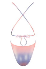 Слитный женский купальник Rionella (Размер: L) (Цвет: голубой с розовым)