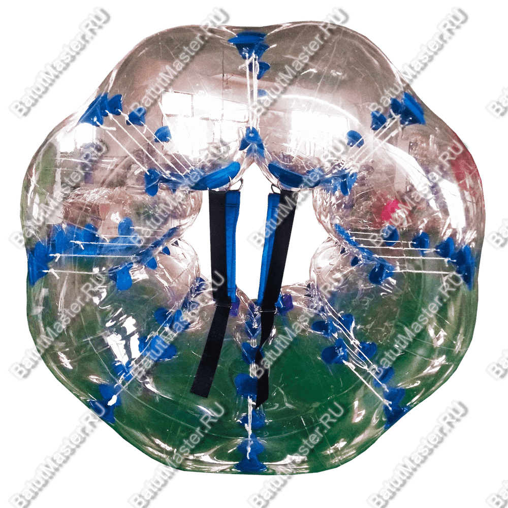 Бампербол ТПУ, диаметр 1 м, с синими держателями