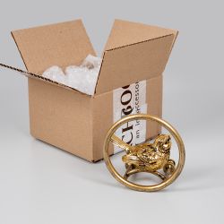 Ручка скоба мебельная Птичка Терра круглая правая Античное серебро