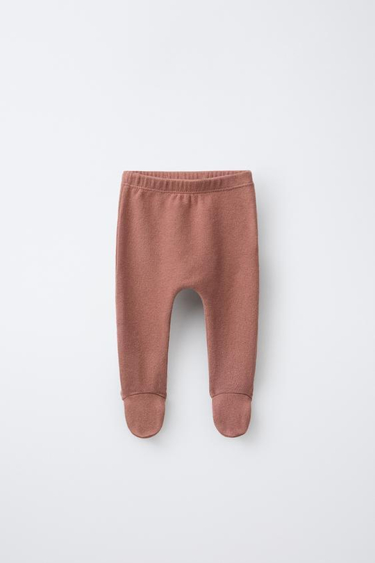 ZARA ЛЕГИНСЫ ИЗ МЯГКОЙ ТКАНИ, ЧЕРЕПИЧНЫЙ