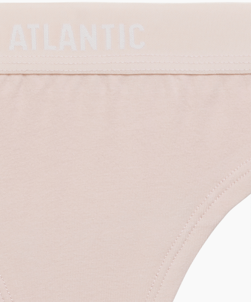 Трусы женские стринги Atlantic, набор из 3 шт., хлопок, бежевые + ванильные + светло-голубые, 3CLP-013