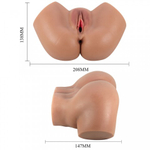 Мастурбатор реалистичный двойной Hailey с вибрацией (анус+вагина) коричневый