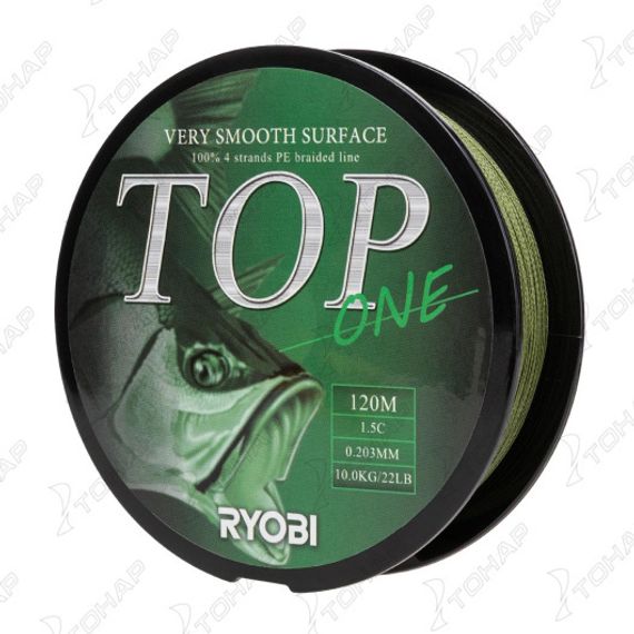 Шнур TOP PE4X-120M 1.5/d-0.203mm Dark green Ryobi